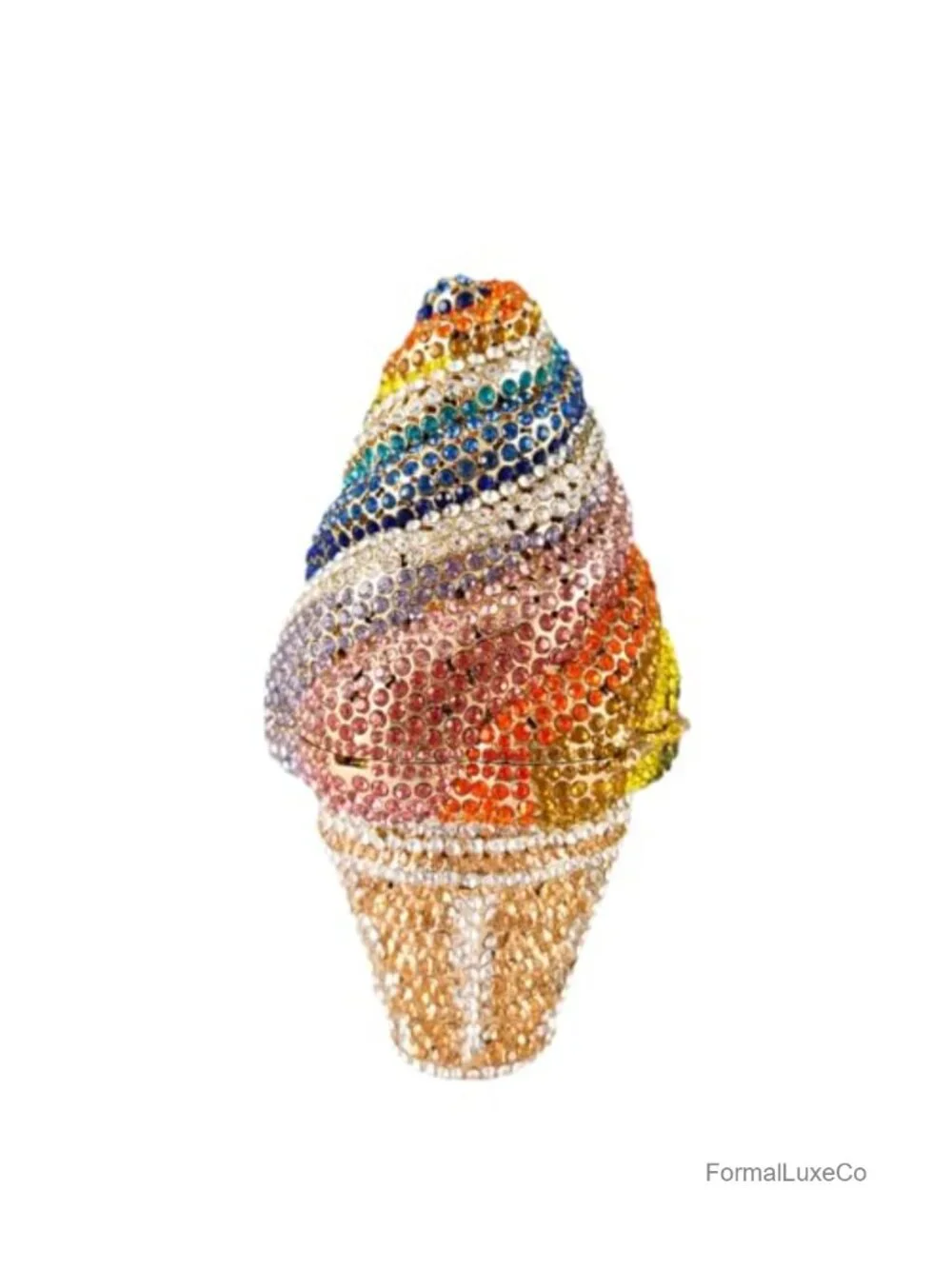 Ice-cream Shape Crystal Clutch Bag Evening Handbags Rhinestone Purse
